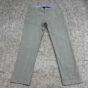 Bonobos Pants Mens 33x32 Gray Slim Fit Chinos Dress Classic Cotton Hem Fit33x30